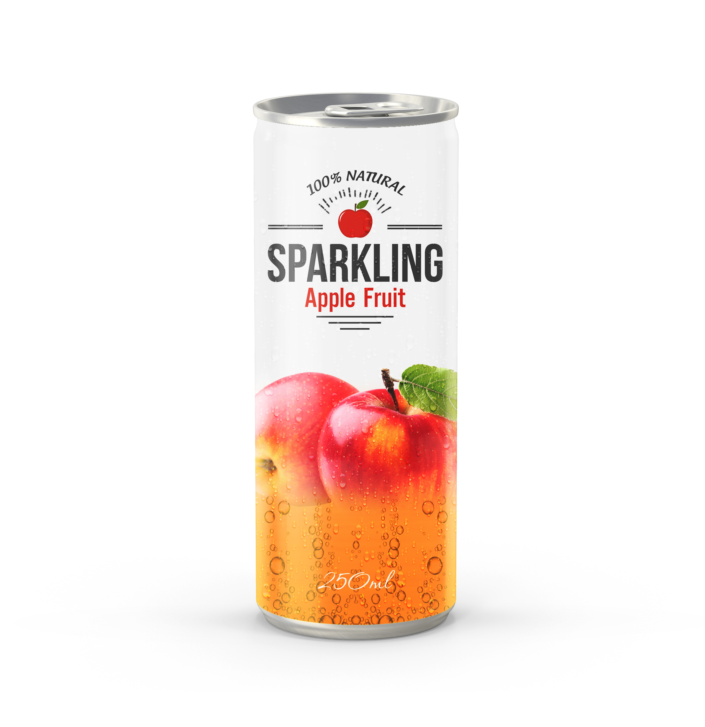 OEM Carbonated Apple Juice Drink in Aluminum can 250ml with Free sample