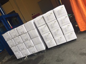 Blue PE tarpaulin 60-70gsm packaging in printed carton boxes. - Product Image 3