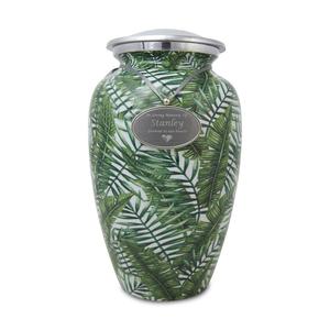 โกศอลูมิเนียมเผาศพที่มีชื่อแผ่นและถุงกำมะหยี่โดย Brassworld อินเดีย - Product Image 1