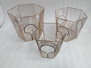 Cesta de hierro decorativa de dos tonos para frutas, nuevo diseño - Product Image 4