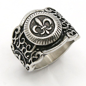Acero inoxidable caliente retro Cuervo Cruz anillo de la flor de mariposa - Product Image 2