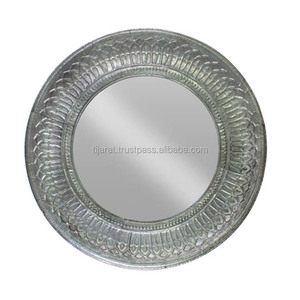 High Quality Mirror Silver Home and Hotel Decorative Wall Mounted Metal Classic Stylish Glass with Handmade Feature - Product Image 2