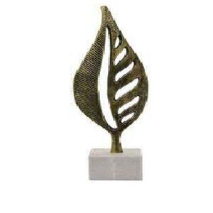 Sculpture en laiton antique au design de feuille attrayant, sculpture en métal de qualité supérieure pour la décoration de la maison, du salon, sculpture à vendre - Product Image 1