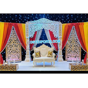 การตกแต่งเวทีการแต่งงานของพระราชนิยม,การตกแต่งเวทีแต่งงานอินเดียบอลลีวูดที่มีเสน่ห์เวทีแต่งงานมุสลิมที่โดดเด่น - Product Image 1