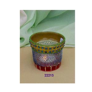 คุณภาพดีที่สุดรูปร่างที่กําหนดเองแก้วสีสันสดใสตกแต่ง Votive - Product Image 1