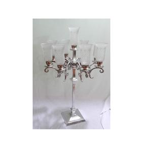 Indian Classic Look New Design Vantage Luxury Fancy <b>Tall</b> <b>Candle</b> <b>Holder</b> Glass Candelabra for Home Decoration and Religious Usage - Product Image 3