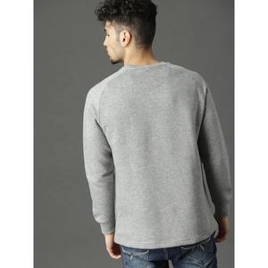 Sudadera gris sólida para hombre Super Quality 100% Cotton Fleece O-Neck Plain Dyed - Product Image 4