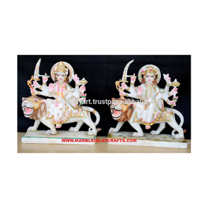 White Marble Durga Maa Statue - Product Image 1