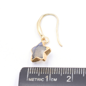 Labradorita-pendientes de plata de ley con forma de estrella, pendientes galvanizados dorados de 26 a 28 MM - Product Image 4