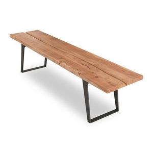 Table à manger industrielle solide en bois d'acacia de bord vivant avec des meubles de maison de jambe en métal pour la salle à manger - Product Image 2