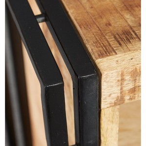 Mobilier design industriel Table console en bois massif avec pied en métal Table console d'entrée - Product Image 3