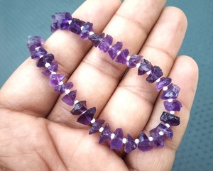 Gemas de amatista púrpura Natural, Centro de forma irregular perforado, joyería Natural al por mayor, indio - Product Image 5