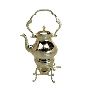 Bouilloire en argent plaqué avec brûleur, vaisselle de restaurant, élégante, polie miroir, disponible en design et forme personnalisés - Product Image 1