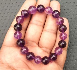 Pierre précieuse d'améthyste violet foncé et clair pour bracelet perles de naissance rondes lisses de février pour les anniversaires - Product Image 3