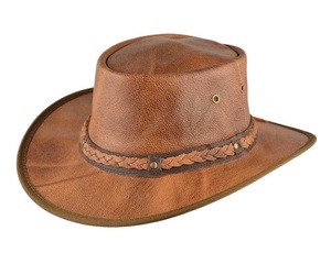 Recién llegado Outback Safari Hat Último lujo Unisex Estilo occidental Cuero de grano triturable para pesca y actividades al aire libre - Product Image 1