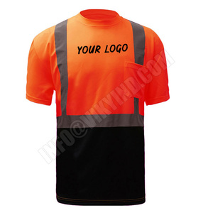 Personnalisable 100% Polyester Hi Vis T-shirt de sécurité pour homme Fluorescent réfléchissant à séchage rapide avec support de logo - Product Image 4