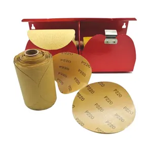 SATC PSA yapıştırıcı altın zımpara bağlantı rulo 100 Ct, zımpara diski rulo aşındırıcı Disk 12 rulo 6 "80 Grit altın altın veya beyaz 220 #