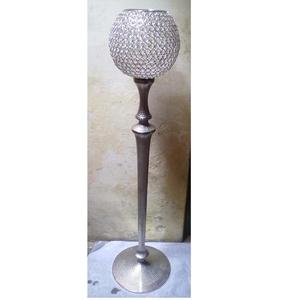 Handmade Silver Tall Wedding <b>Candelabra</b> Made of Metal and Aluminium with Crystal Votive for Candle Usage Canadabra Collection - Product Image 5
