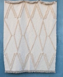 Best-seller Couverture marocaine à motif géométrique, style uni, tissée 100% coton écologique - Product Image 2