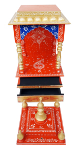 ntricately Carved Wooden Mandir | Handmade <b>Home</b> <b>Temple</b> | Traditional Indian Pooja Setup | Antique Altar Mandir for Daily Pooja - Product Image 6