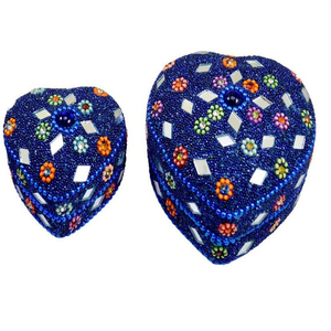 Un ensemble de 3 boîtes à bijoux en perles avec miroir scintillant, article en laque (multi) - Product Image 1