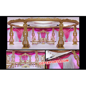 Gran boda mano anhelada madera Mandap Conjunto elegante madera Mandaps boda india decoración madera Mandap venta al por mayor Mandap decoración Reino Unido - Product Image 1