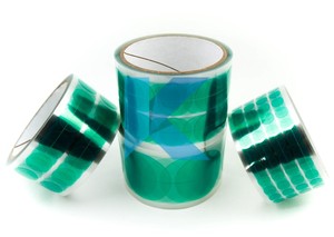 1/8" 2000 discos/rollo de cinta PET verde de poliéster puntos para anodizado de PCB electrónicas pintura en polvo revestimiento - Product Image 2