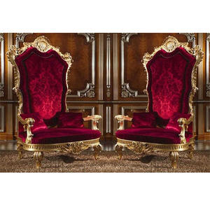Chaises royales pour événements de mariage, chaises de mariage pour la mariée, chaises de mariage à dossier haut pour le roi et la reine - Product Image 1