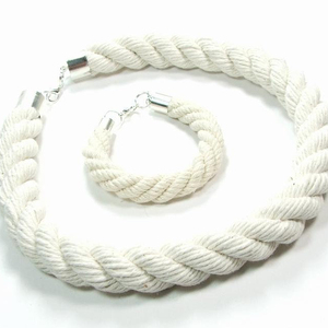 Cotton necklace, cotton <b>rope</b> necklace, <b>rope</b> <b>bracelet</b> Unique Handmade Collection - Product Image 1