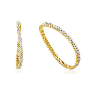 กำไลข้อมือเพชรสีทองและ18kt งานปาร์ตี้งานหมั้นงานครบรอบปีที่ดีที่สุด - Product Image 1