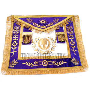 Grand Lodge Tablier maçonnique en cuir et tissu brodé à la main Patch de broderie élégant inclus - Product Image 1