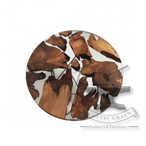 Customized Modern Home Living Room Furniture 10pcs Acacia Wood Coffee <b>Table</b> with Epoxy Resin Scandinavian Design Style - Product Image 3