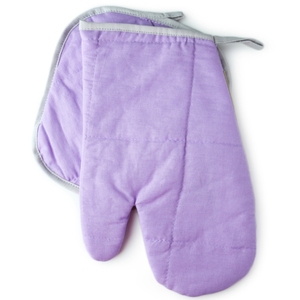 Mitaines de four 100% coton à motif uni violet clair Gants haute température pour la cuisine et le four - Product Image 1