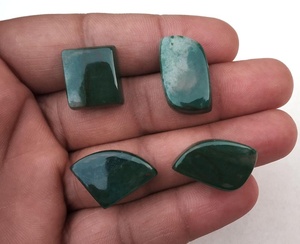 อัญมณีสีเขียวธรรมชาติหลายรูปทรงเรียบอัญมณีสีเขียวสำหรับทำเครื่องประดับงานออกแบบลูกปัด - Product Image 5