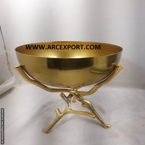 Bol plaqué or au design attrayant pour la décoration de fête de mariage, bol de qualité supérieure en métal, bols décoratifs pour la vente en tête de liste - Product Image 1
