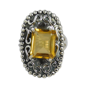 Vente en gros prix vente en ligne bague éternité en vermeil avec pierre précieuse citrine naturelle gravée bijoux en argent sterling pour mariages - Product Image 2