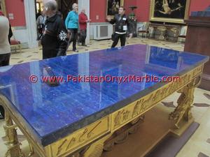 Dalle de pierre gemme semi-précieuse Lapis Lazuli bleu Dessus de table en marbre dolomite poli avec finition de surface Grande dalle - Product Image 5