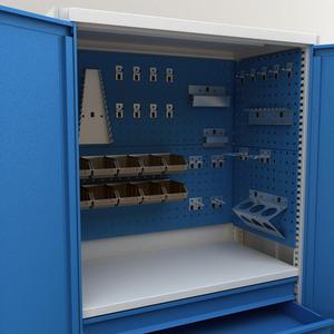 Armario de herramientas de Metal de alta calidad, con 3 cajones, puertas con bisagras de uso Industrial, estantes ajustables - Product Image 4