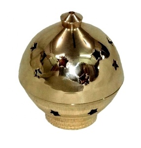 Brûleur d'encens en laiton avec Perforation Brûleur d'encens en bronze antique Ornements en laiton Trépied Four en laiton Ornements Artisanat - Product Image 1