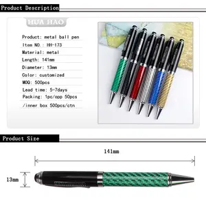 실제 전원 공장 여러 가지 빛깔의 광고 금속 볼 펜 로고 사용자 정의 무료 샘플
