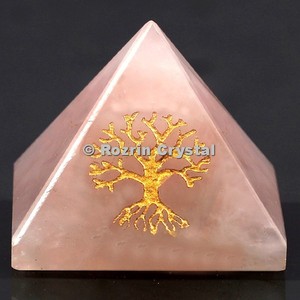 Pyramide de guérison en Quartz, Rose, arbre de vie, 7mm - Product Image 2