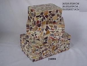 เรซิ่นโมเสคกล่องไม้ที่มีอยู่ในทุกขนาดจัดกล่องเครื่องประดับสำหรับผู้หญิงและหญิงงานฝีมืออินเดีย - Product Image 5