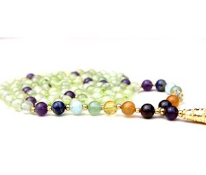 Cristaux de guérison Pierre précieuse naturelle Spirituel 7 Chakra Pierre Perles 108 Mala Perles Yoga Bijoux Doit Acheter Colliers Perle Pierre Principale - Product Image 4