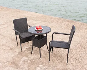 PE Poly Wicker Rattan Outdoor / Garden Furniture - Bistro 2s with stacking chair