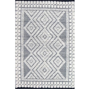 Juego de alfombras de lana tejidas a mano ecológicas con patrón geométrico moderno para dormitorio, alfombra con respaldo de látex - Product Image 1