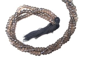 ลูกปัดอัญมณีสโมคกี้ธรรมชาติเหลี่ยมเพชรพลอยเม็ดเล็กสร้อยคอลูกปัดทำมือทำขายส่งจากอินเดีย - Product Image 2