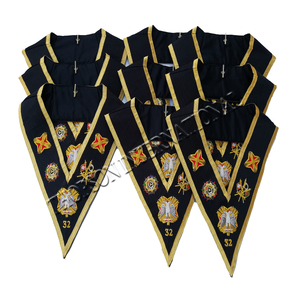 Prenda de base tradicional de 32 grados Masonic Regalia Rose Croix bordado de cuero Collar delantal parche bordado costura - Product Image 1