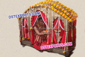 Palanquins แต่งงานเจ้าสาวมุสลิม Palki อินเดียแต่งงานโลหะทองเหลืองแบบดั้งเดิมอินเดีย - Product Image 2