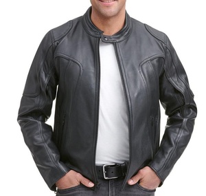Chaqueta de cuero para motociclista W Back Air Vents Biker Style Chaqueta de motocicleta Classic Real Leather Fashion Jacket - Product Image 2