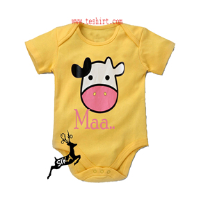indian manufacturer tirupur baby garments manufacturer Children summer clothes Cartoon printed short sleeve baby romper - Product Image 1